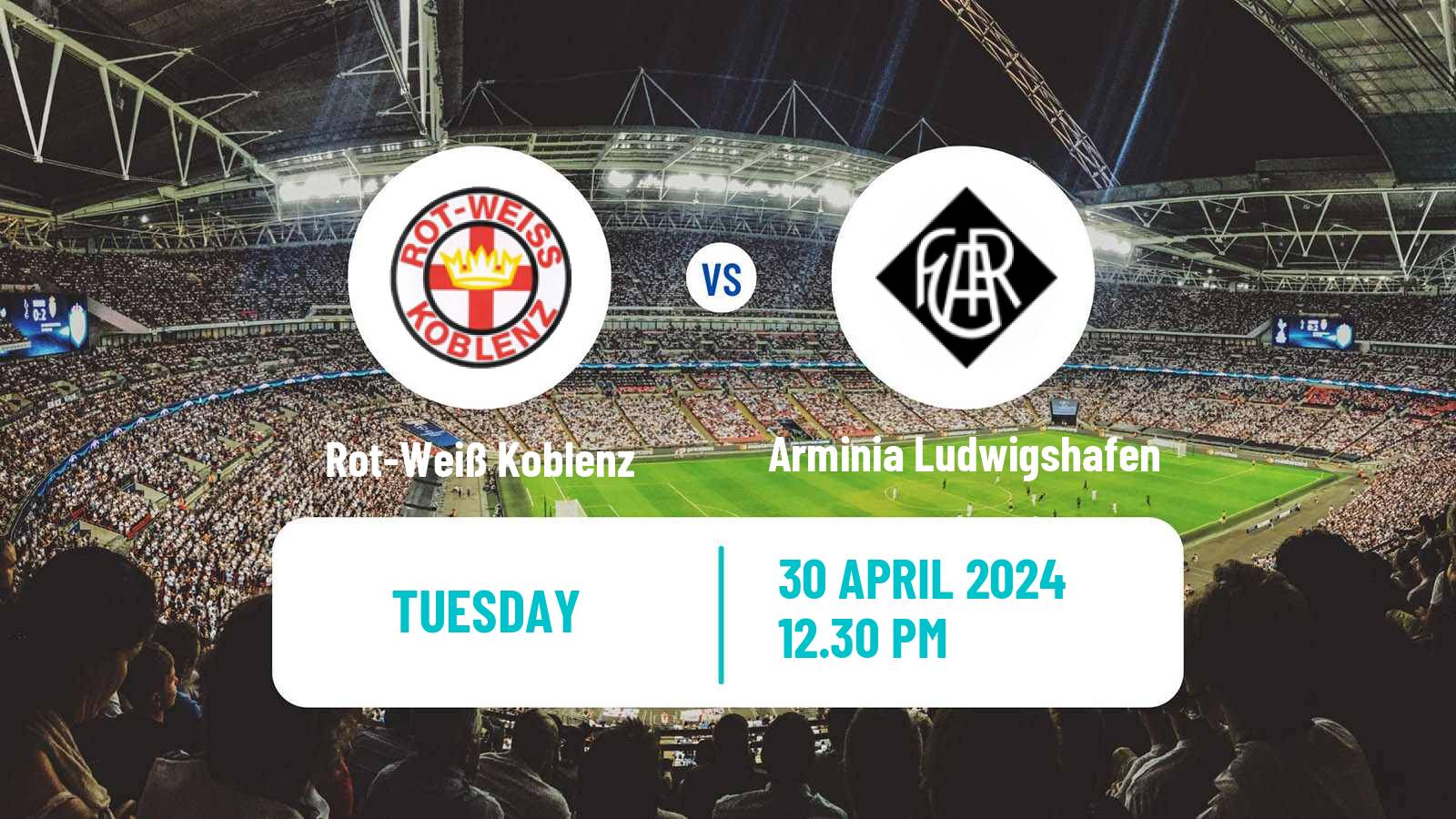 Soccer German Oberliga Rheinland-Pfalz/Saar Rot-Weiß Koblenz - Arminia Ludwigshafen