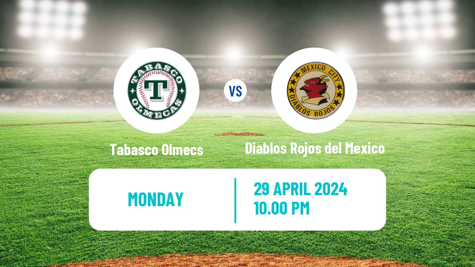 Baseball LMB Tabasco Olmecs - Diablos Rojos del Mexico