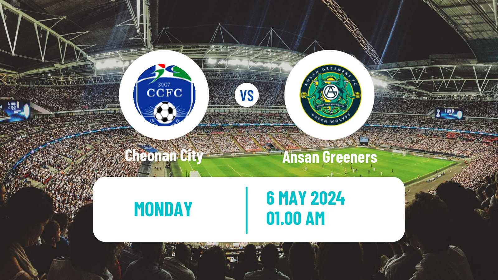 Soccer South Korean K-League 2 Cheonan City - Ansan Greeners