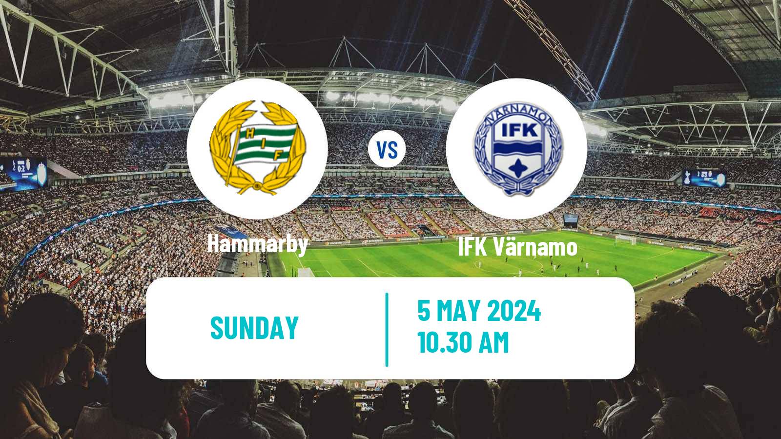 Soccer Swedish Allsvenskan Hammarby - Värnamo