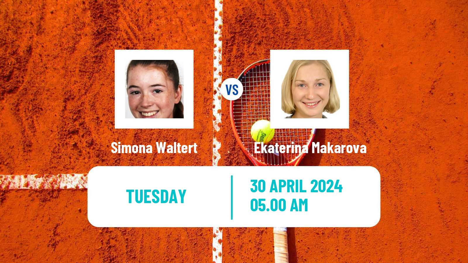 Tennis ITF W100 Wiesbaden Women 2024 Simona Waltert - Ekaterina Makarova
