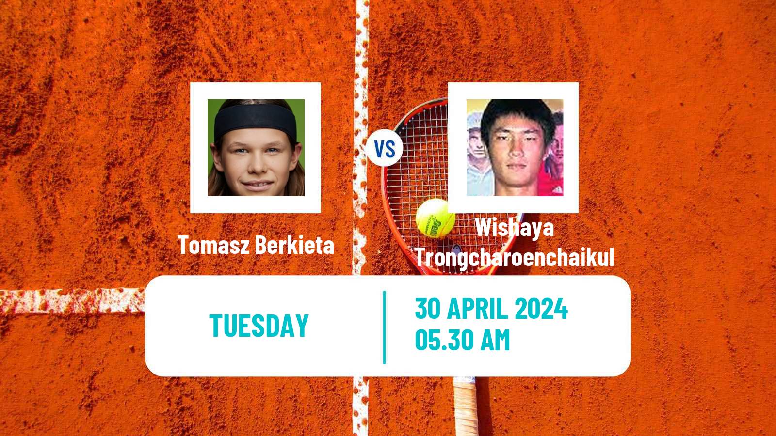 Tennis ITF M15 Antalya 13 Men 2024 Tomasz Berkieta - Wishaya Trongcharoenchaikul