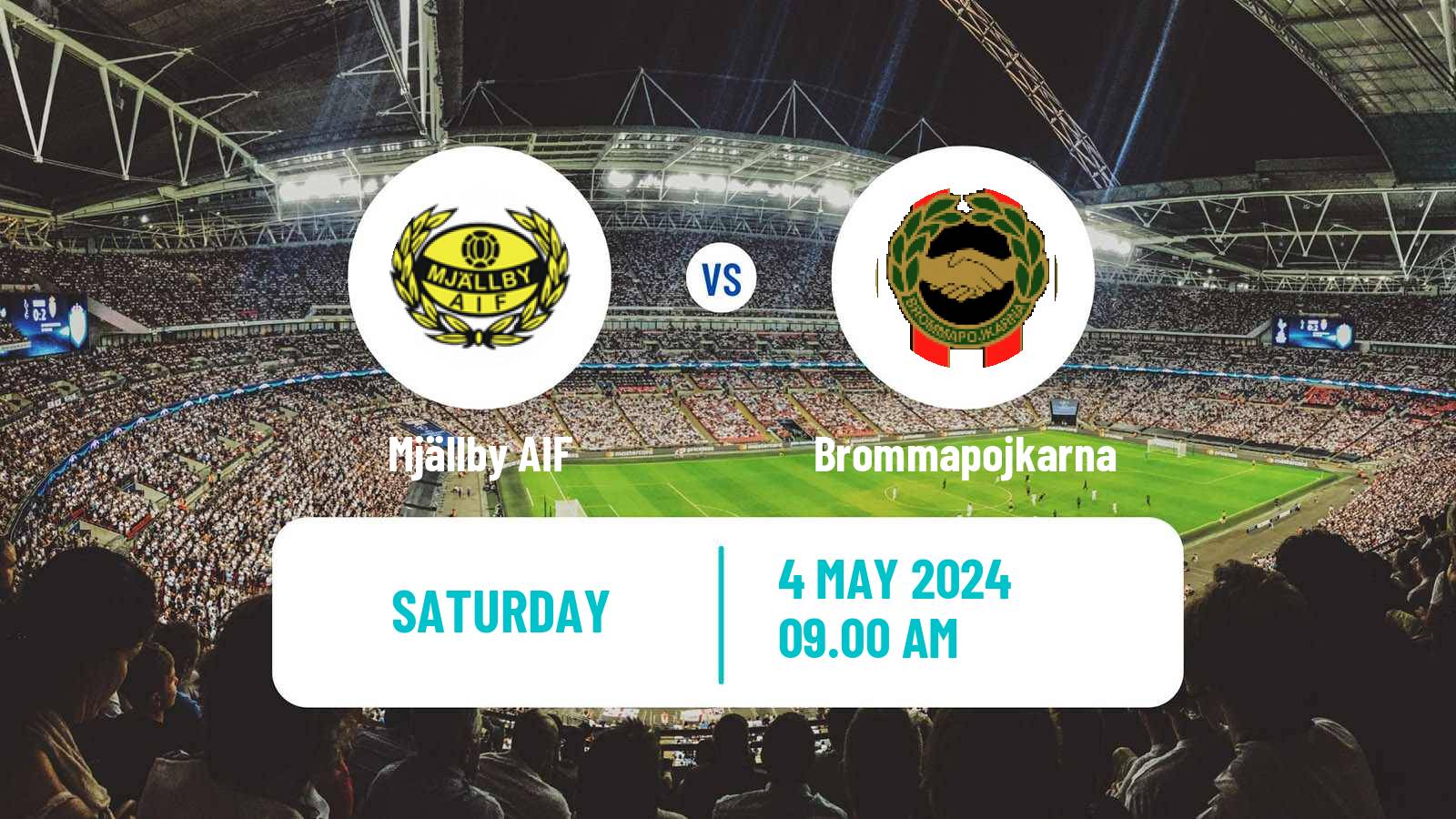 Soccer Swedish Allsvenskan Mjällby - Brommapojkarna