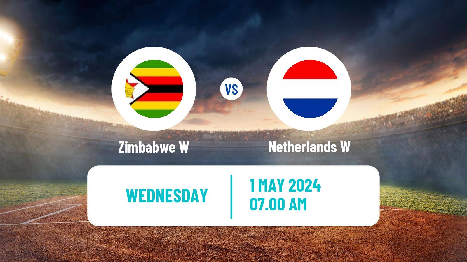 Cricket ICC World Twenty20 Women Netherlands W - Zimbabwe W