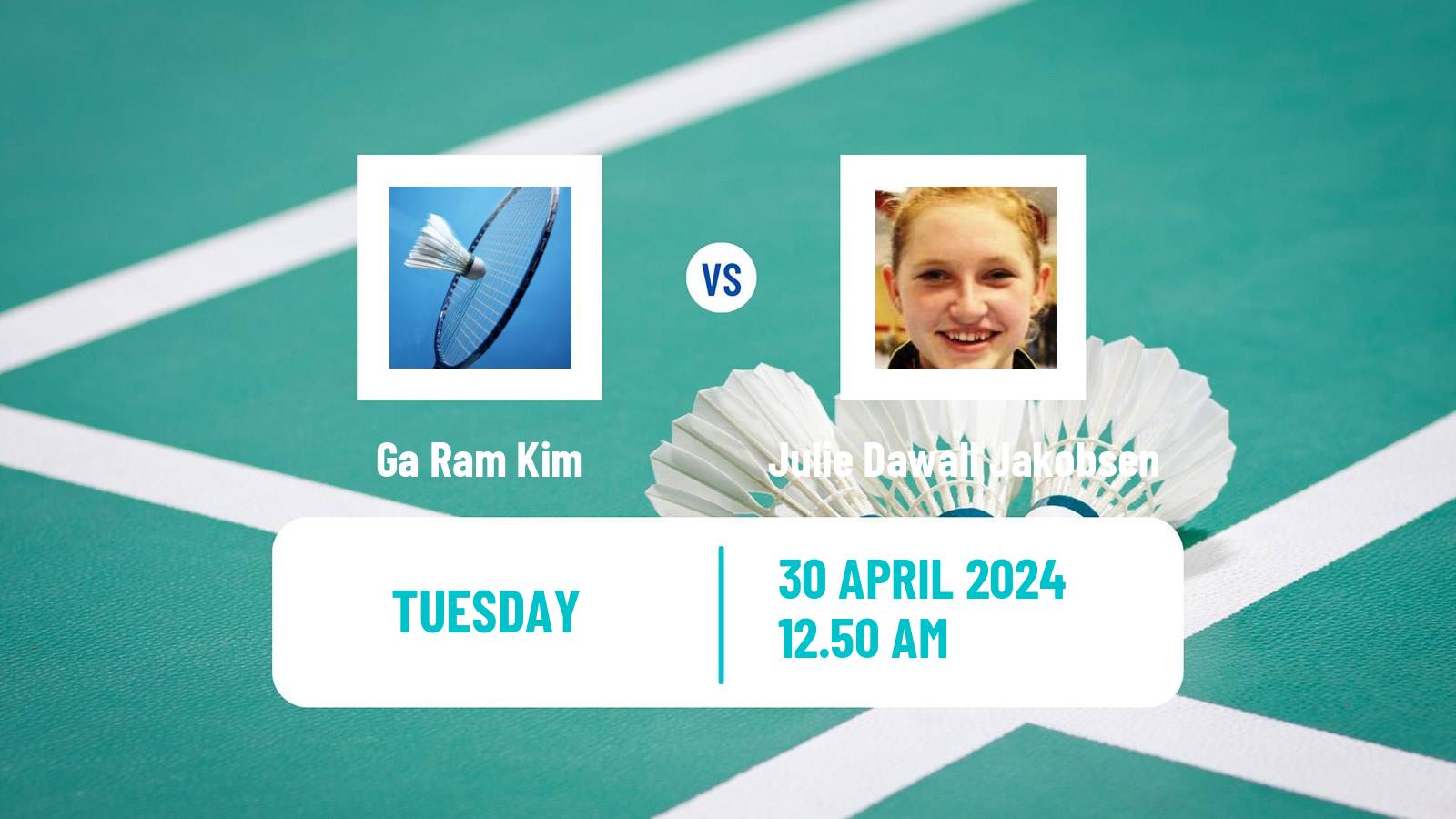 Badminton BWF Uber Cup Women Ga Ram Kim - Julie Dawall Jakobsen