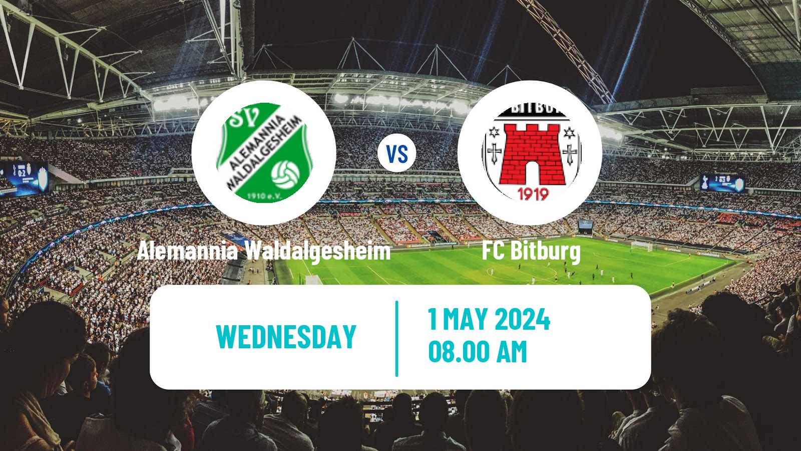 Soccer German Oberliga Rheinland-Pfalz/Saar Alemannia Waldalgesheim - Bitburg