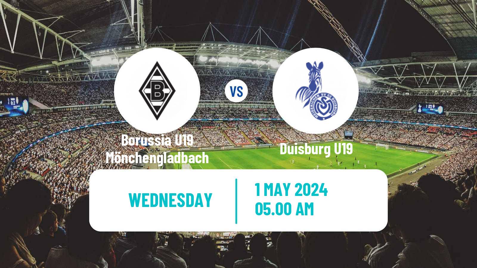 Soccer German Junioren Bundesliga West Borussia U19 Mönchengladbach - Duisburg U19