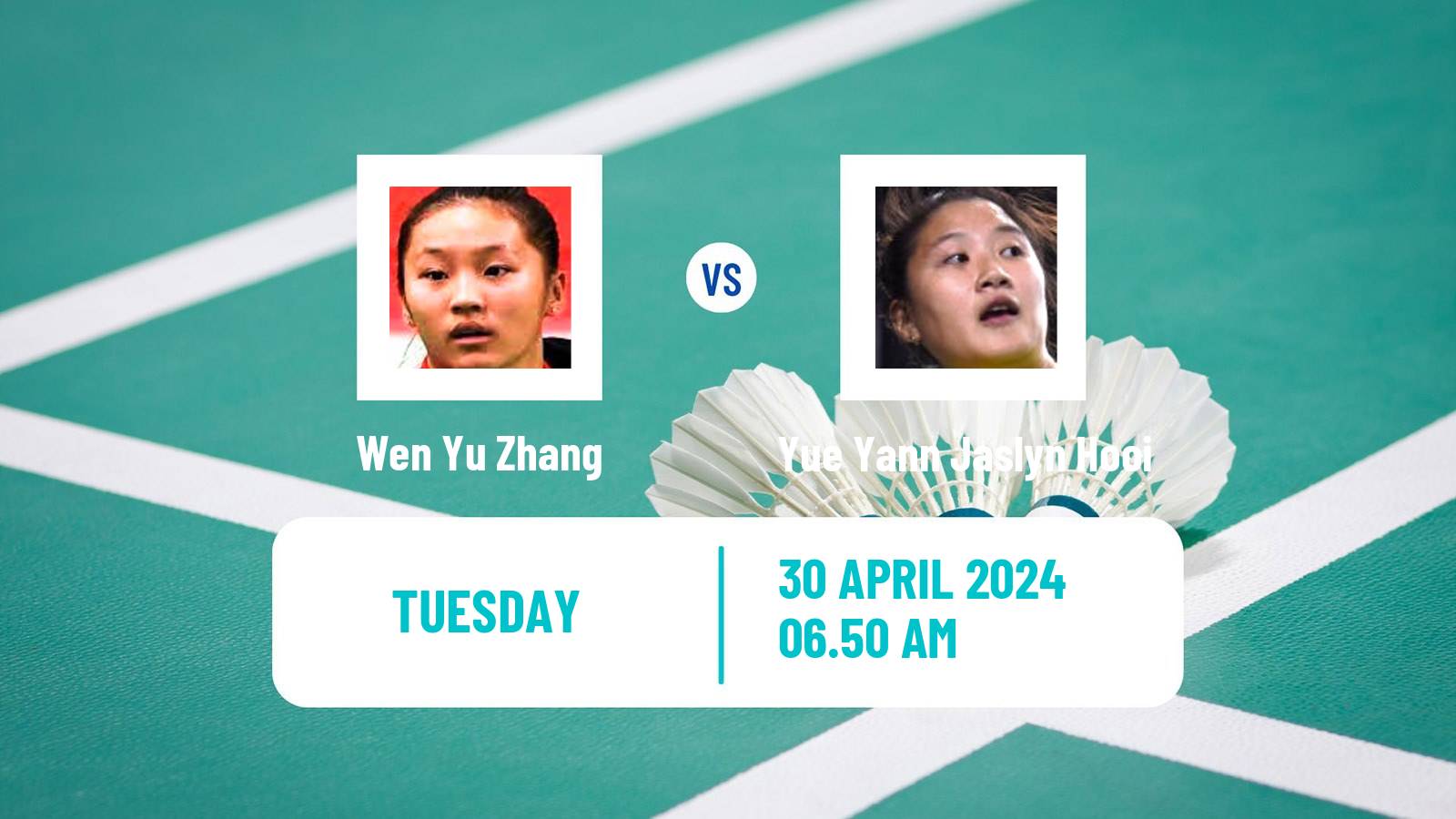 Badminton BWF Uber Cup Women Wen Yu Zhang - Yue Yann Jaslyn Hooi
