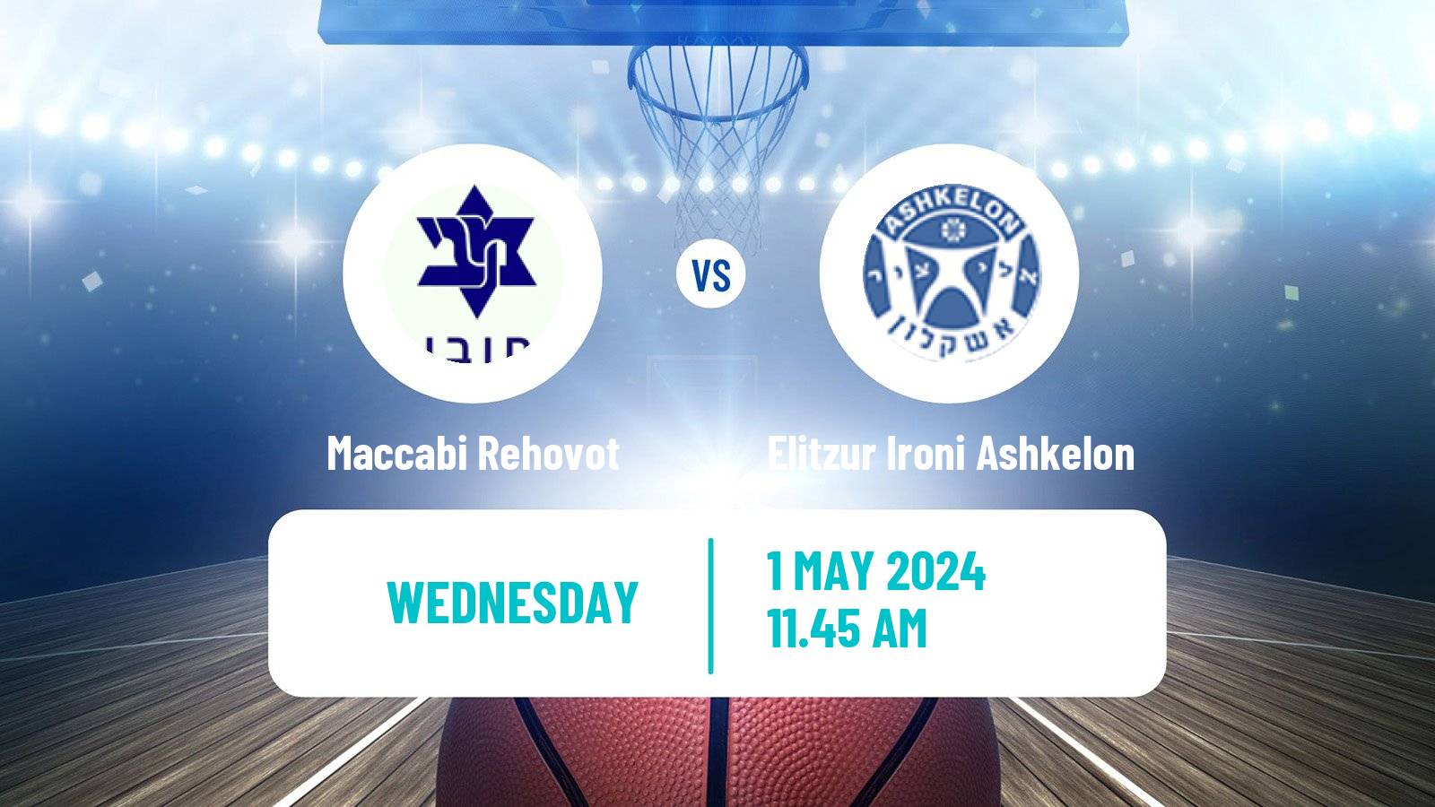 Basketball Israeli Liga Leumit Basketball Maccabi Rehovot - Elitzur Ironi Ashkelon