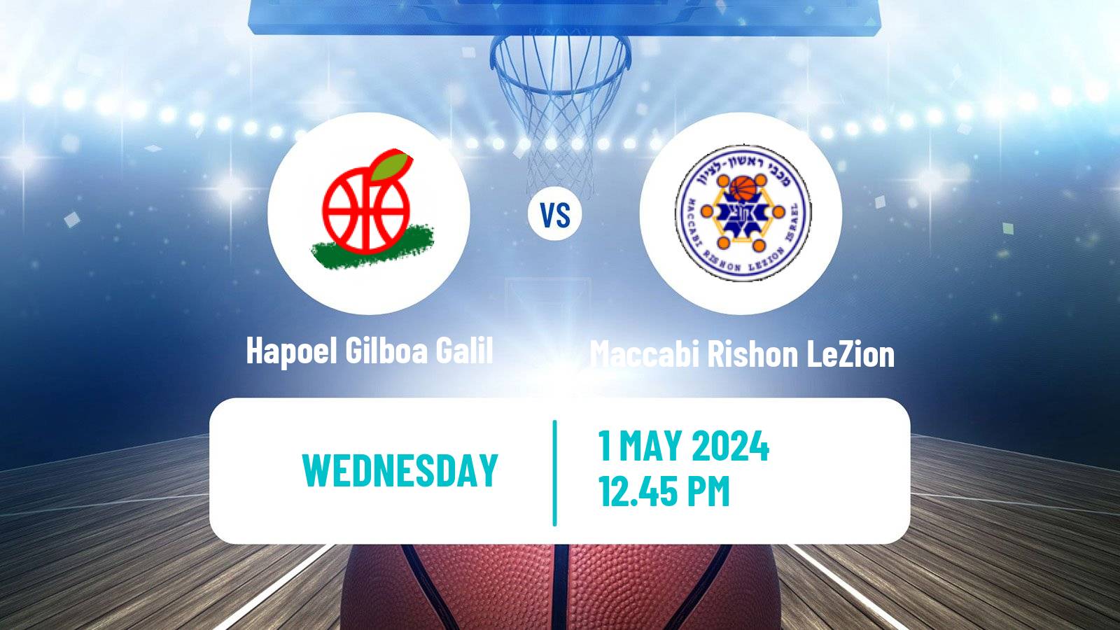 Basketball Israeli Liga Leumit Basketball Hapoel Gilboa Galil - Maccabi Rishon LeZion