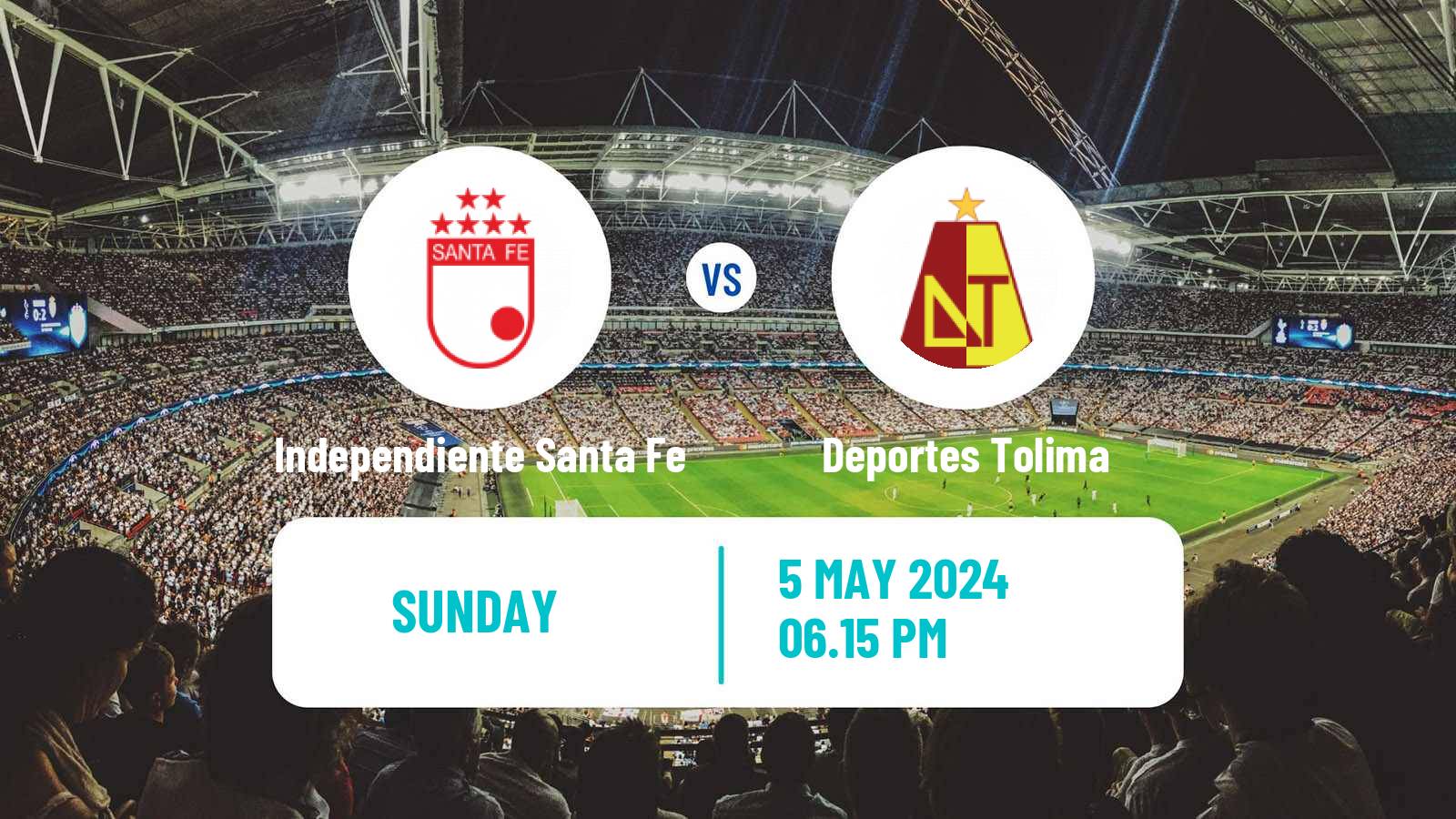 Soccer Colombian Primera A Independiente Santa Fe - Deportes Tolima