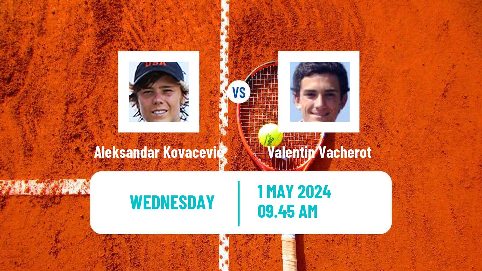 Tennis Aix En Provence Challenger Men Aleksandar Kovacevic - Valentin Vacherot