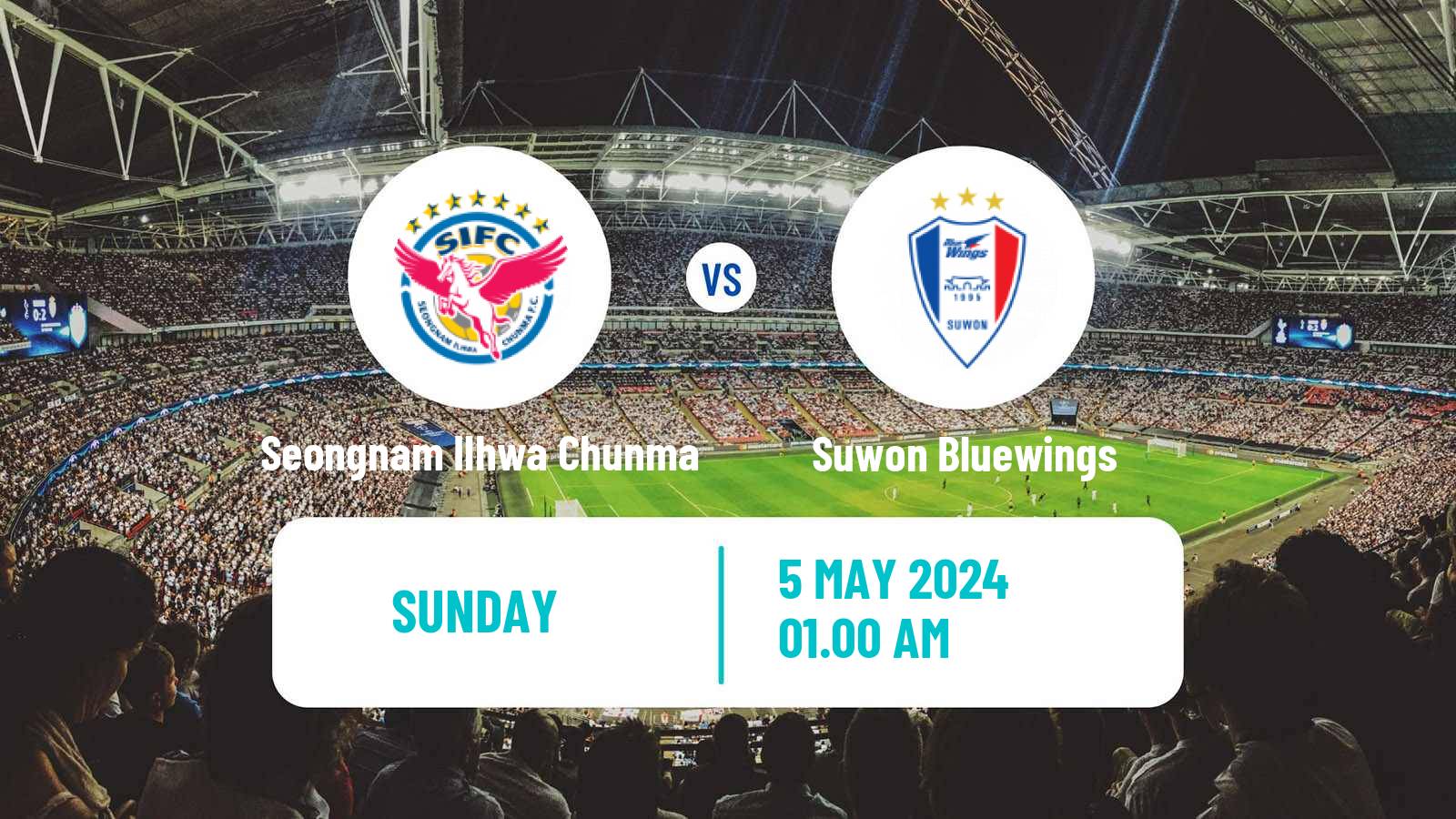 Soccer South Korean K-League 2 Seongnam Ilhwa Chunma - Suwon Bluewings