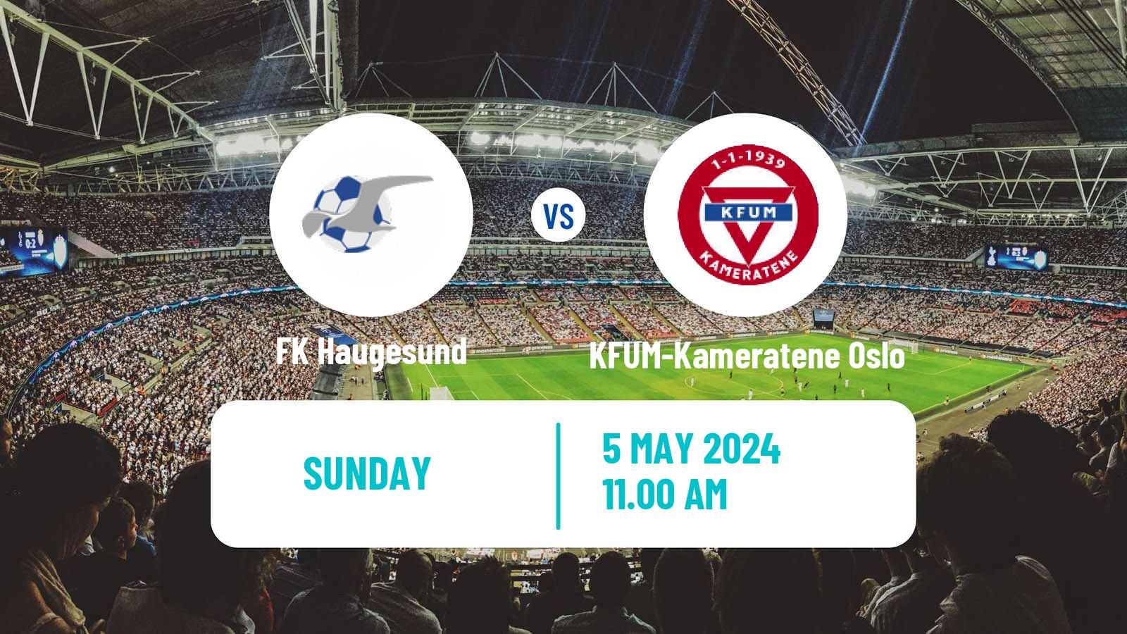 Soccer Norwegian Eliteserien Haugesund - KFUM-Kameratene Oslo