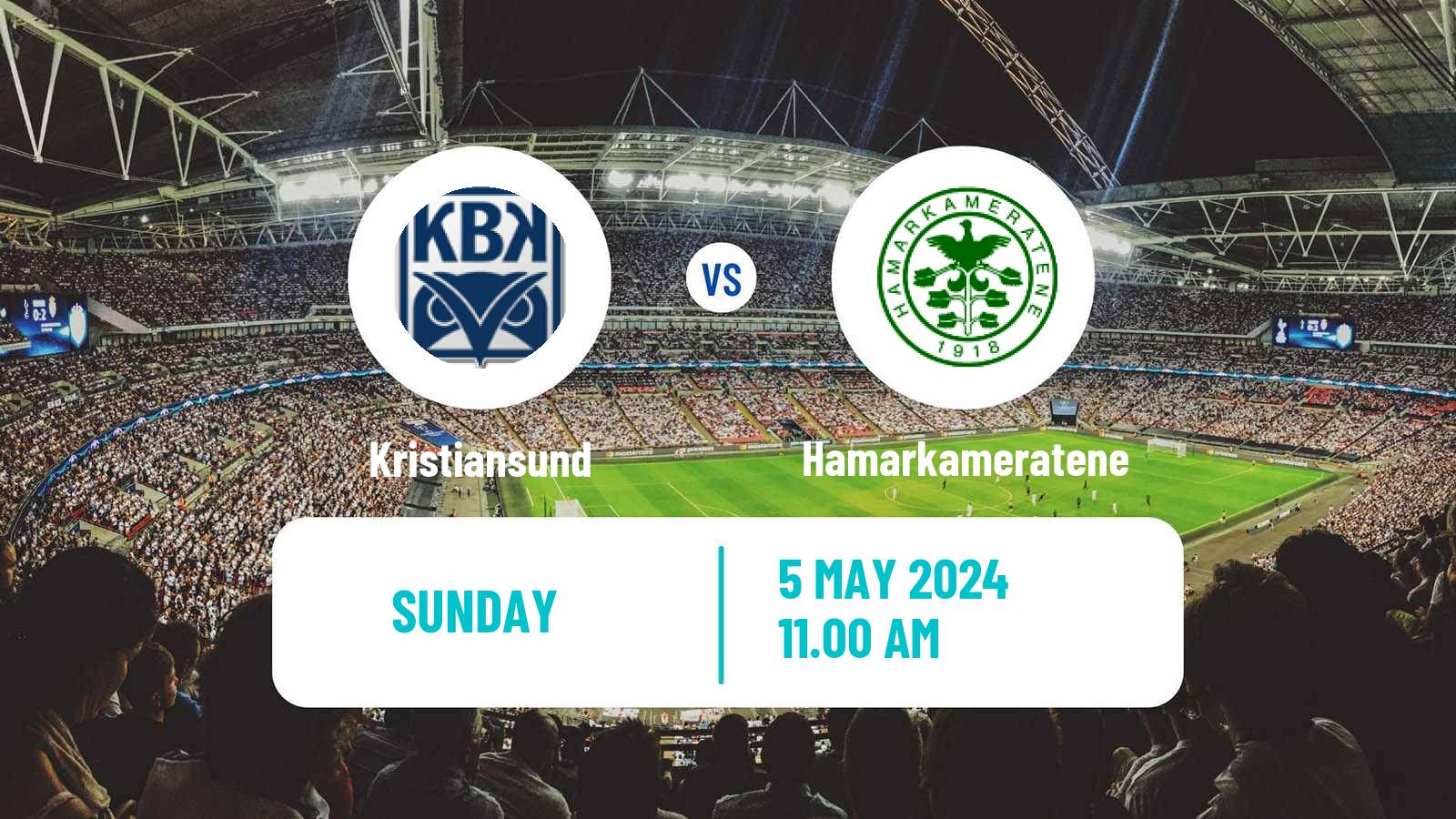 Soccer Norwegian Eliteserien Kristiansund - Hamarkameratene