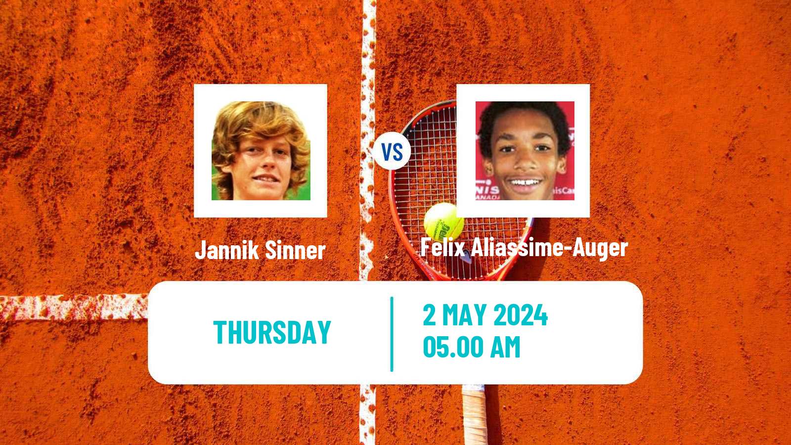 Tennis ATP Madrid Jannik Sinner - Felix Aliassime-Auger