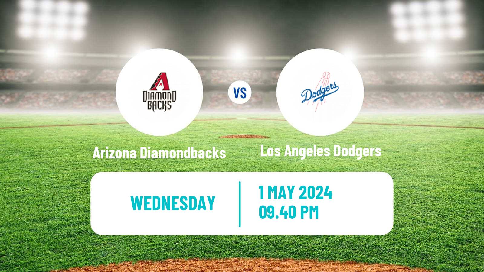 Baseball MLB Arizona Diamondbacks - Los Angeles Dodgers