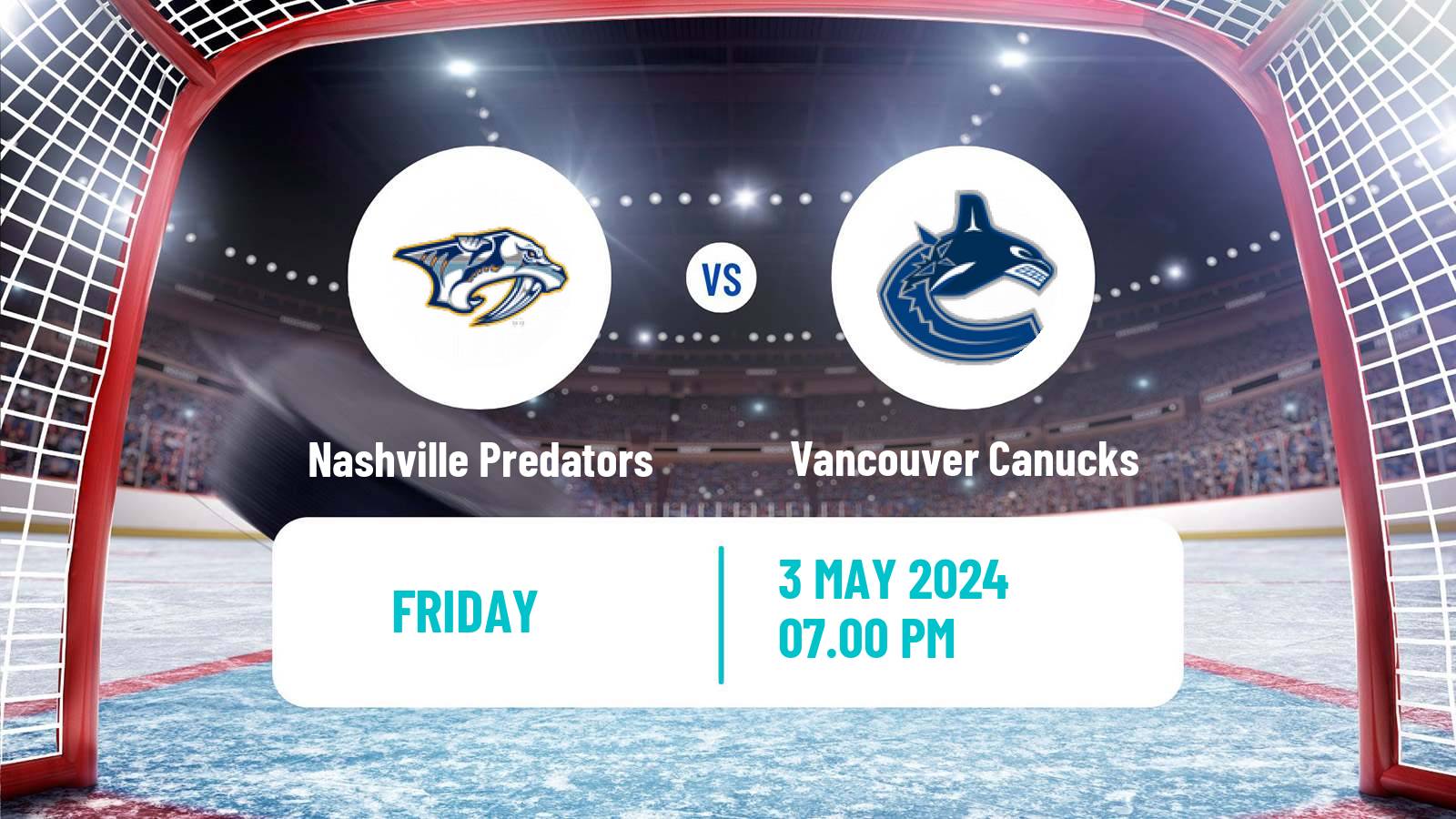 Hockey NHL Nashville Predators - Vancouver Canucks