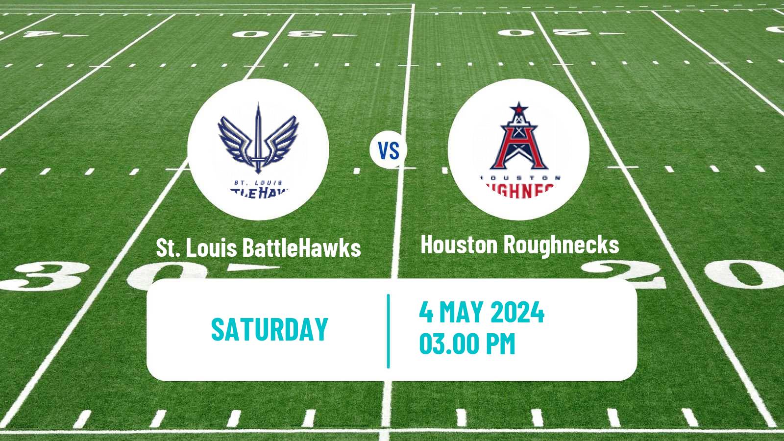 American football UFL St. Louis BattleHawks - Houston Roughnecks