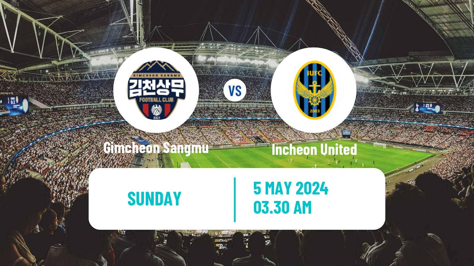 Soccer South Korean K-League 1 Gimcheon Sangmu - Incheon United