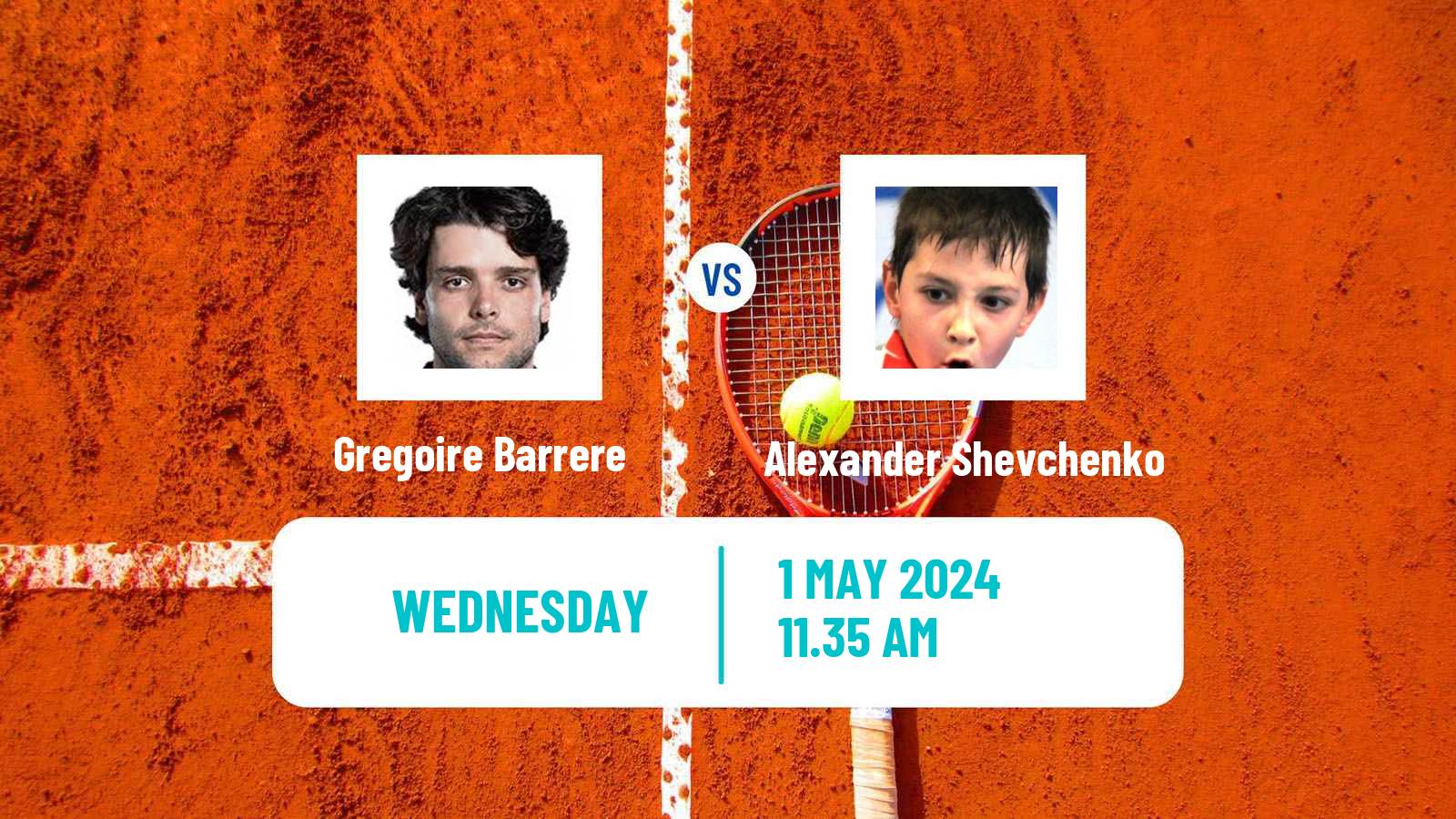 Tennis Aix En Provence Challenger Men Gregoire Barrere - Alexander Shevchenko