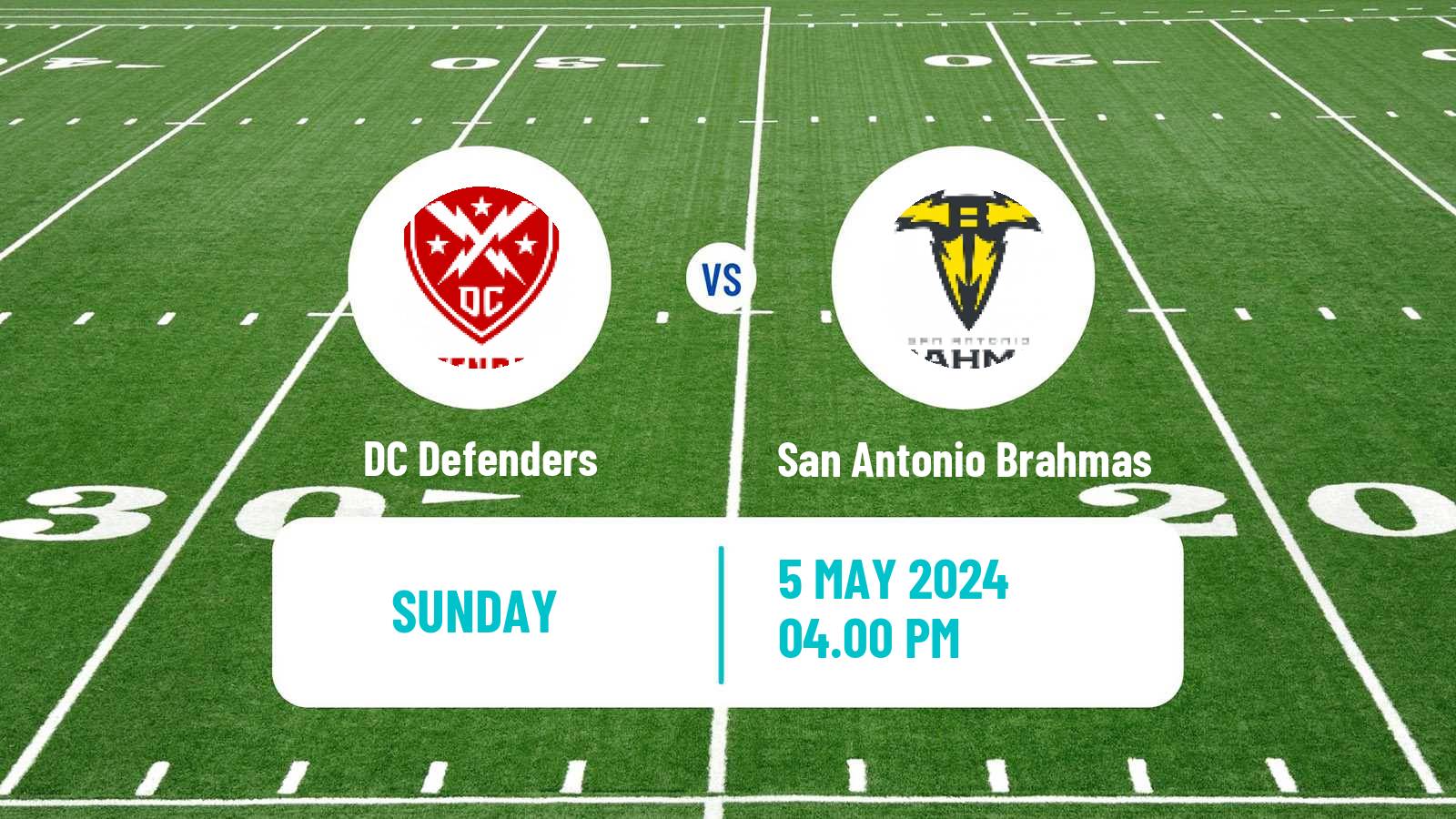 American football UFL DC Defenders - San Antonio Brahmas