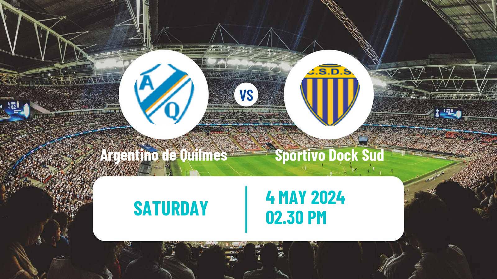 Soccer Argentinian Primera B Argentino de Quilmes - Sportivo Dock Sud