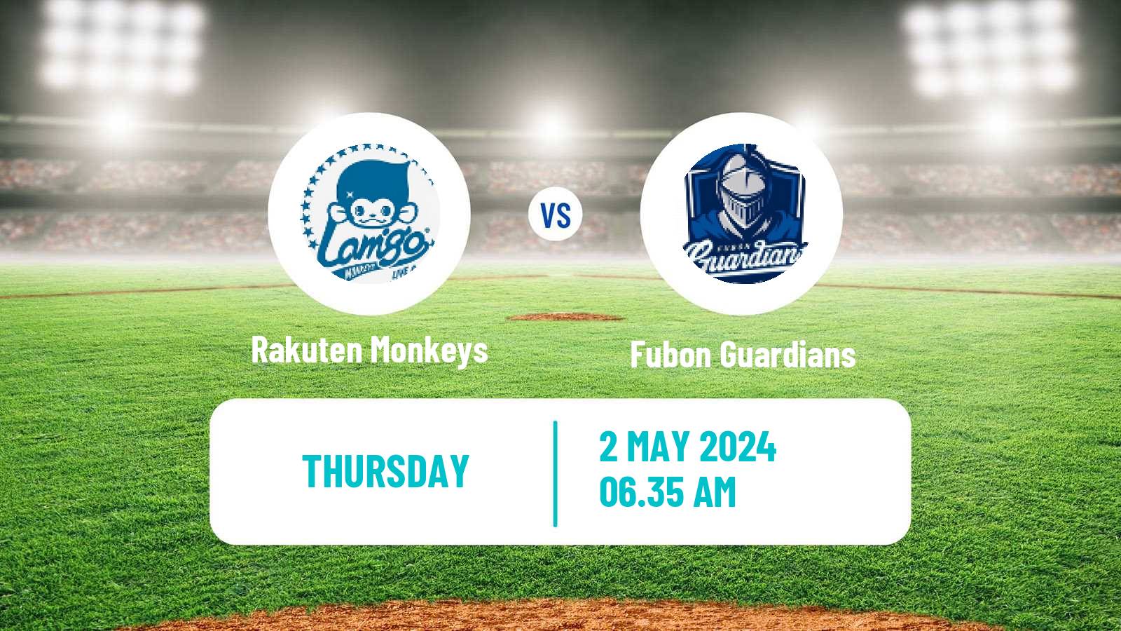 Baseball Taiwan CPBL Rakuten Monkeys - Fubon Guardians