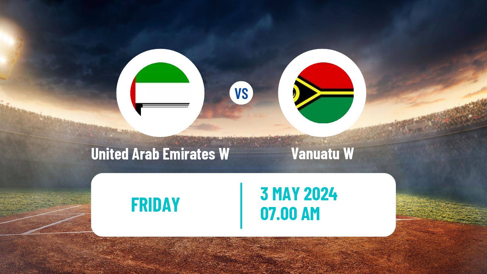 Cricket ICC World Twenty20 Women United Arab Emirates W - Vanuatu W