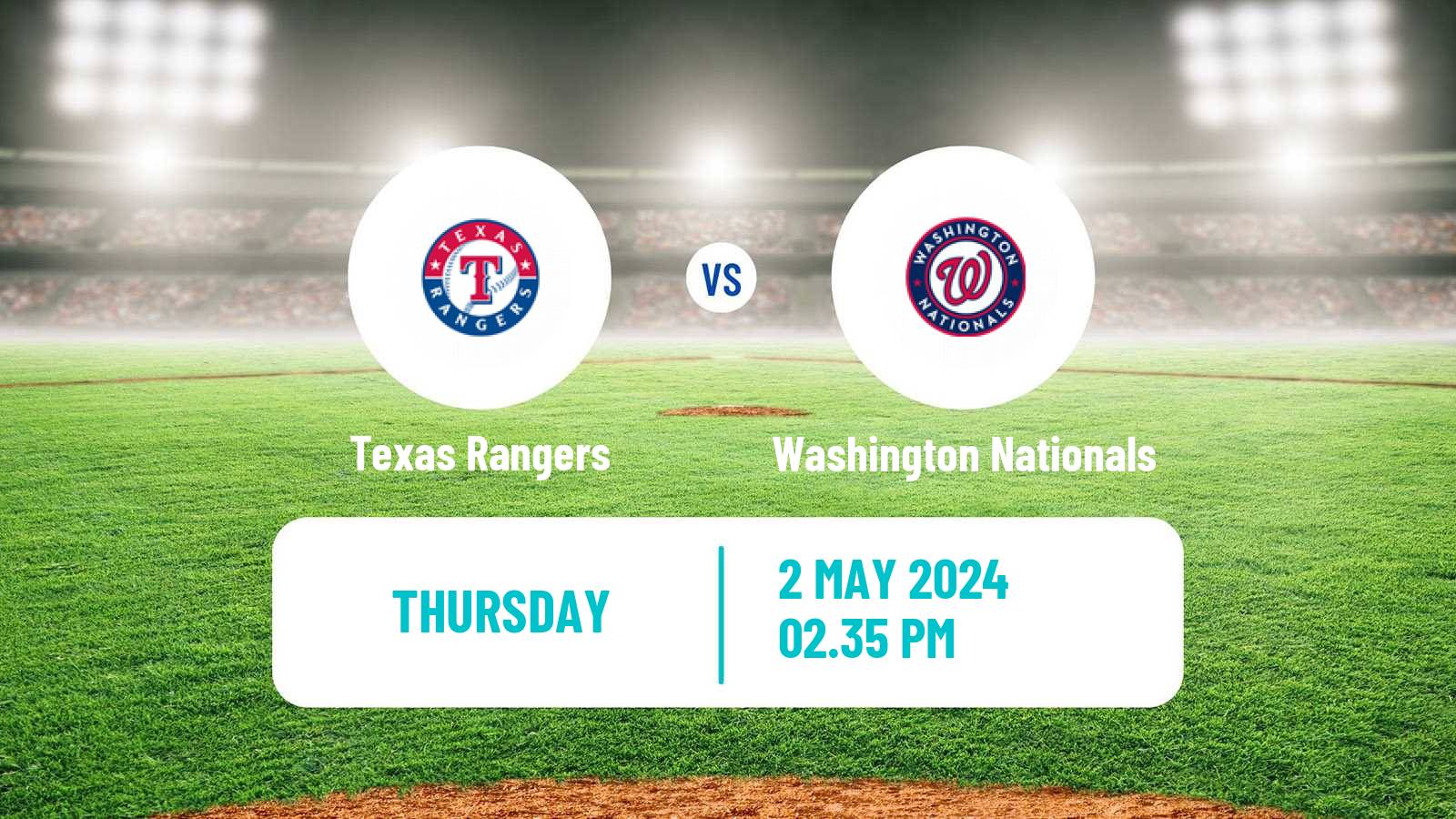 Baseball MLB Texas Rangers - Washington Nationals
