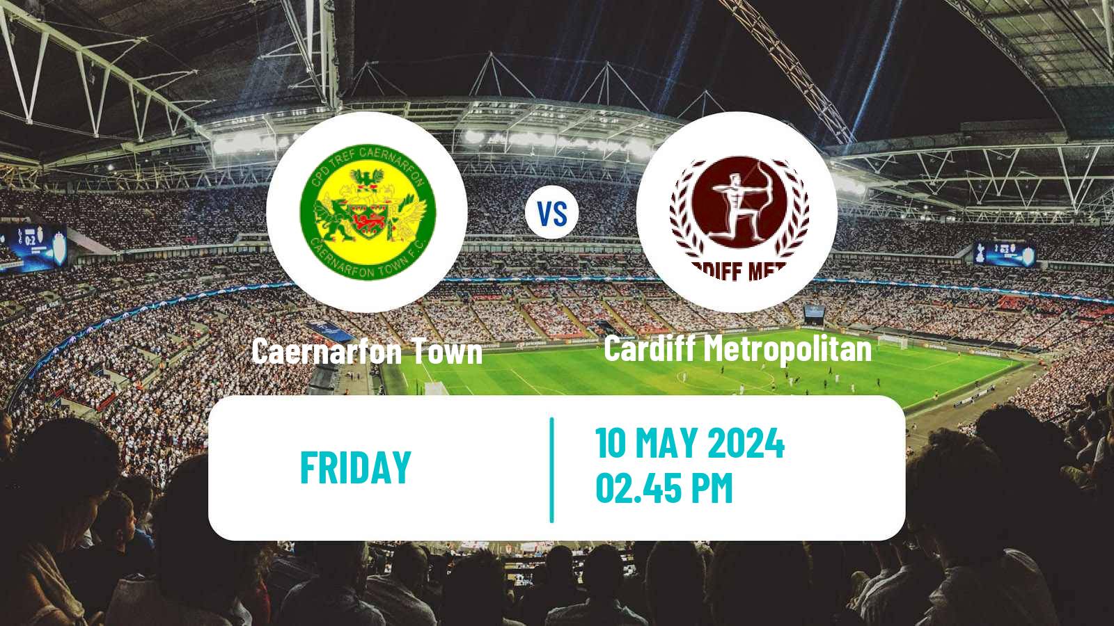 Soccer Welsh Cymru Premier Caernarfon Town - Cardiff Metropolitan