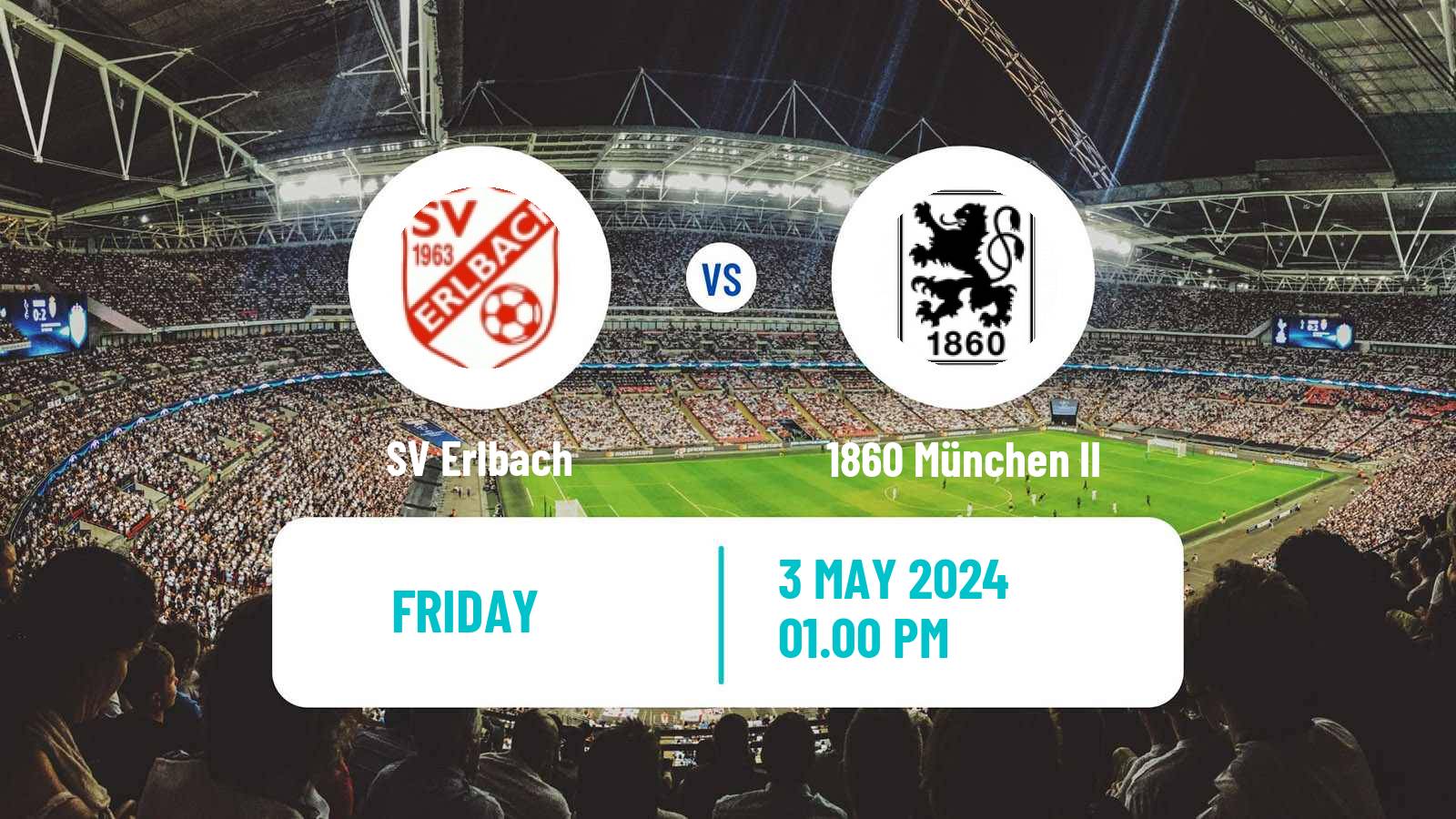 Soccer German Oberliga Bayern Süd Erlbach - 1860 München II