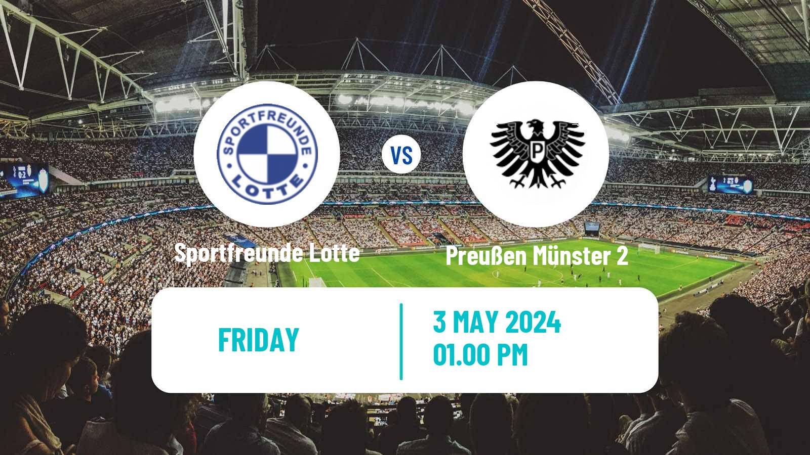 Soccer German Oberliga Westfalen Sportfreunde Lotte - Preußen Münster 2