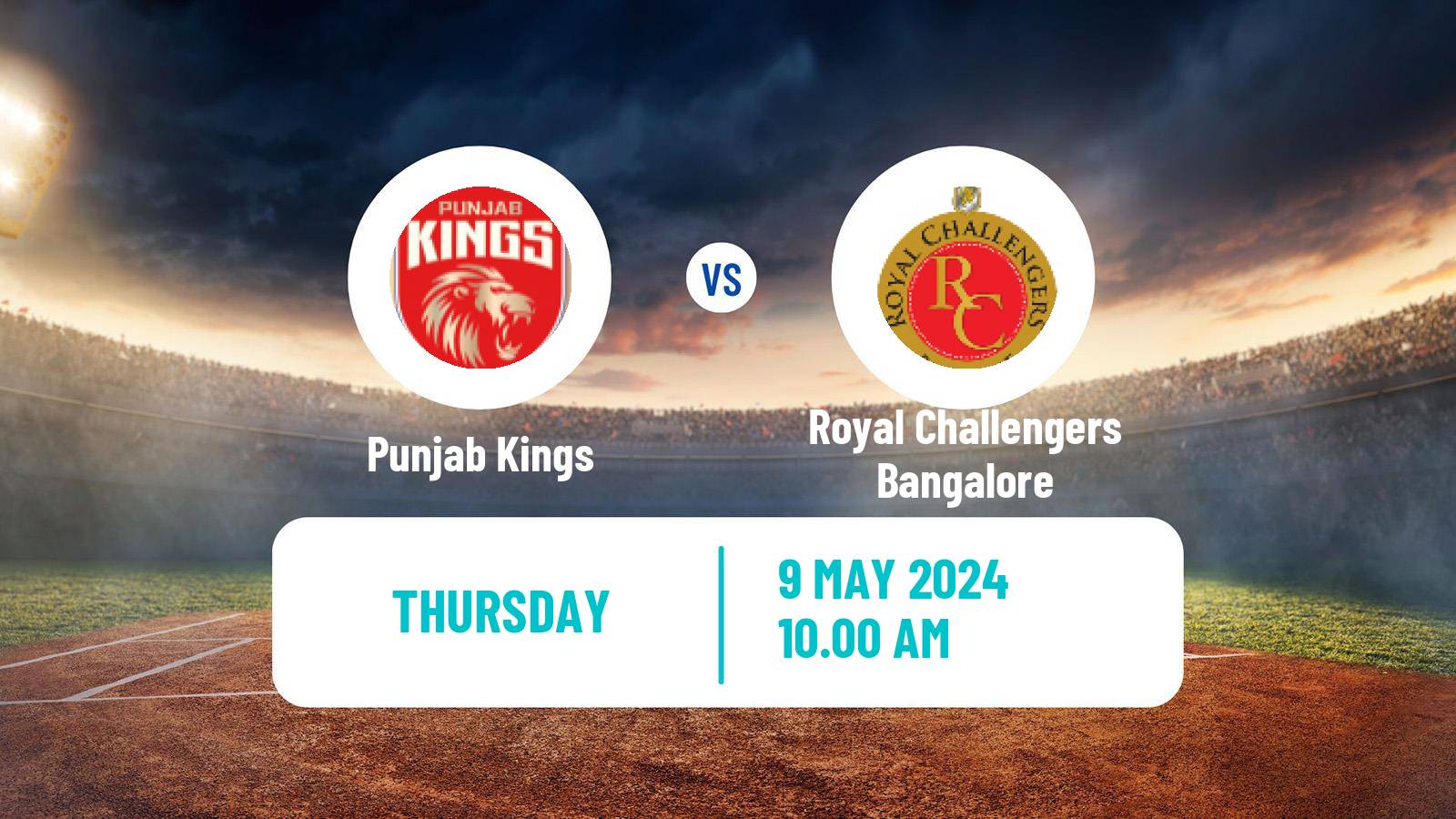 Cricket Indian Premier League Cricket Punjab Kings - Royal Challengers Bangalore