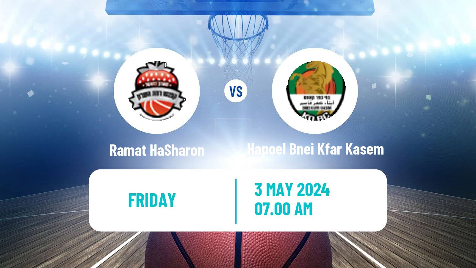 Basketball Israeli Liga Leumit Basketball Ramat HaSharon - Hapoel Bnei Kfar Kasem