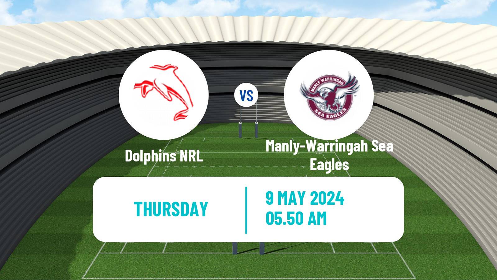 Rugby league Australian NRL Dolphins - Manly-Warringah Sea Eagles