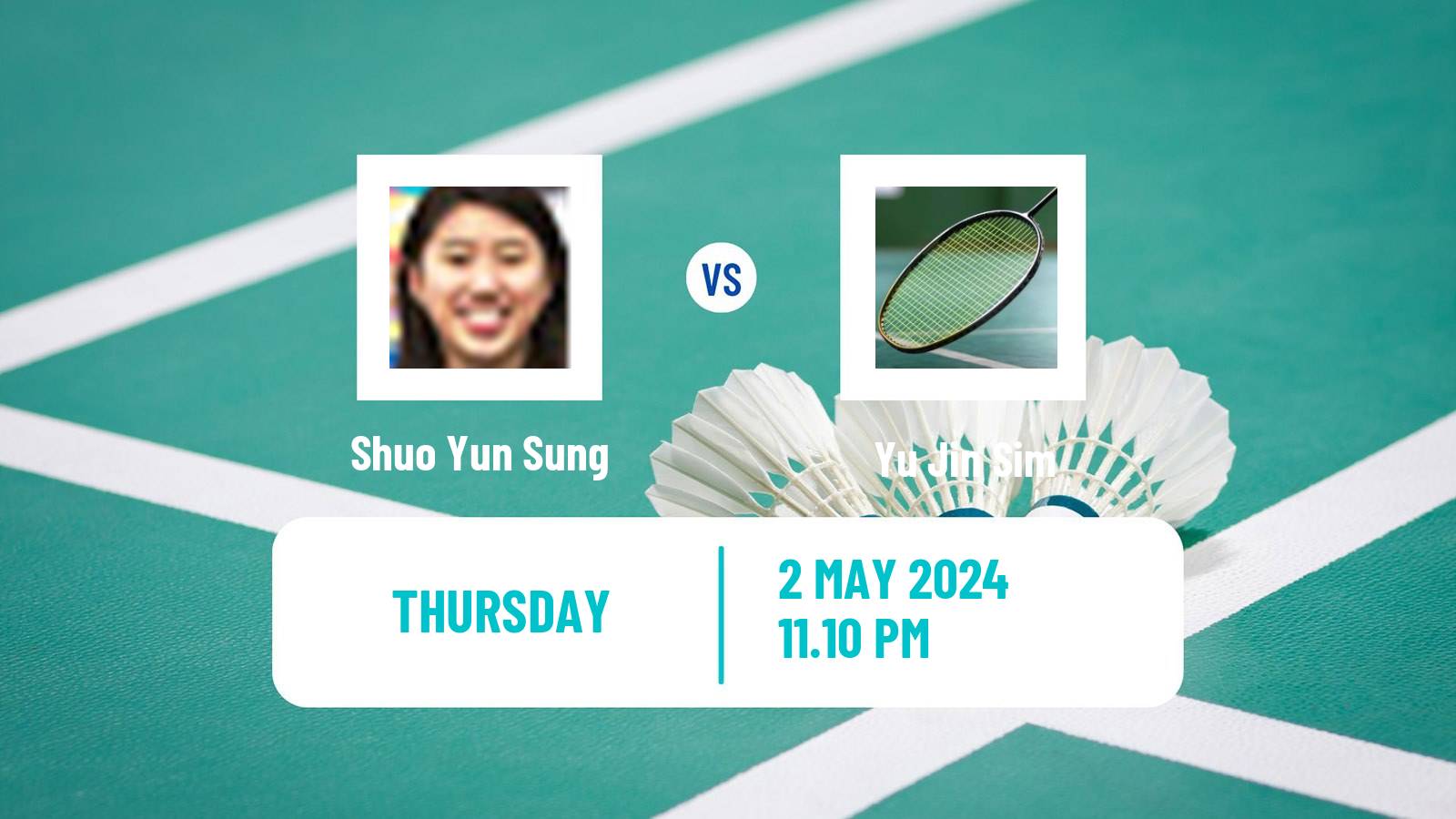Badminton BWF Uber Cup Women Shuo Yun Sung - Yu Jin Sim