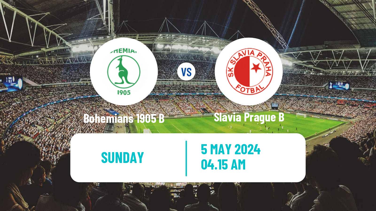 Soccer Czech CFL Group A Bohemians 1905 B - Slavia Prague B