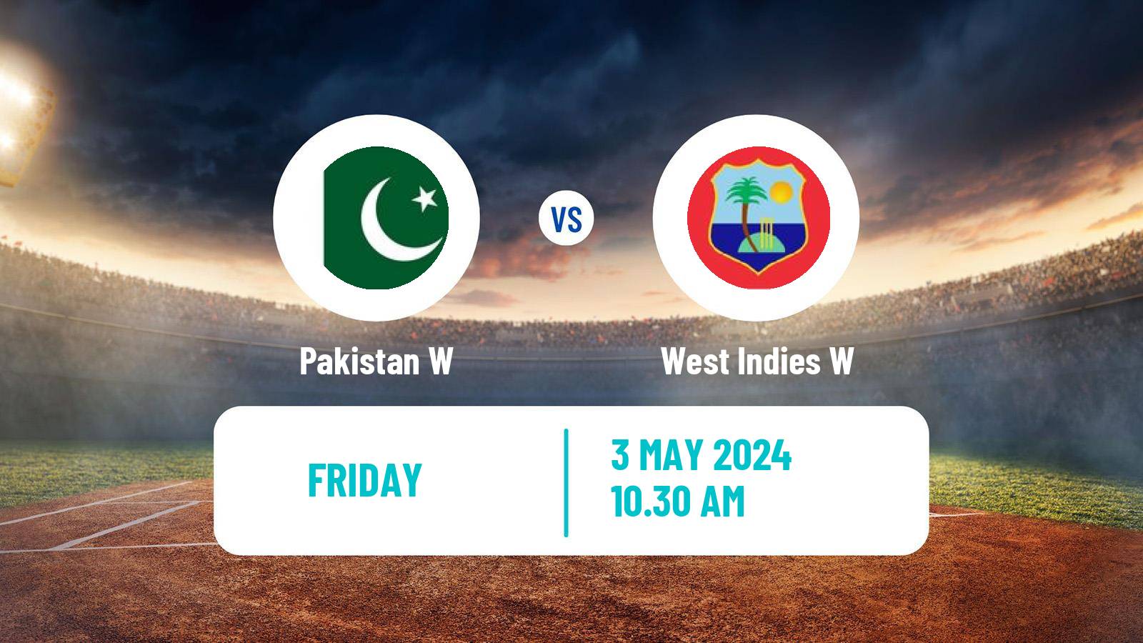 Cricket Twenty20 International Women Pakistan W - West Indies W