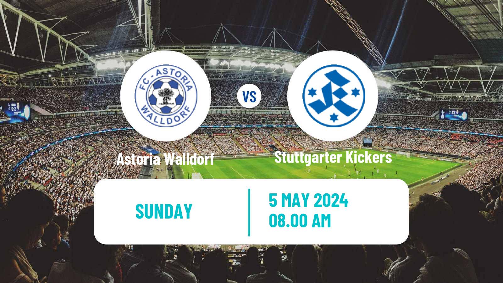 Soccer German Regionalliga Sudwest Astoria Walldorf - Stuttgarter Kickers