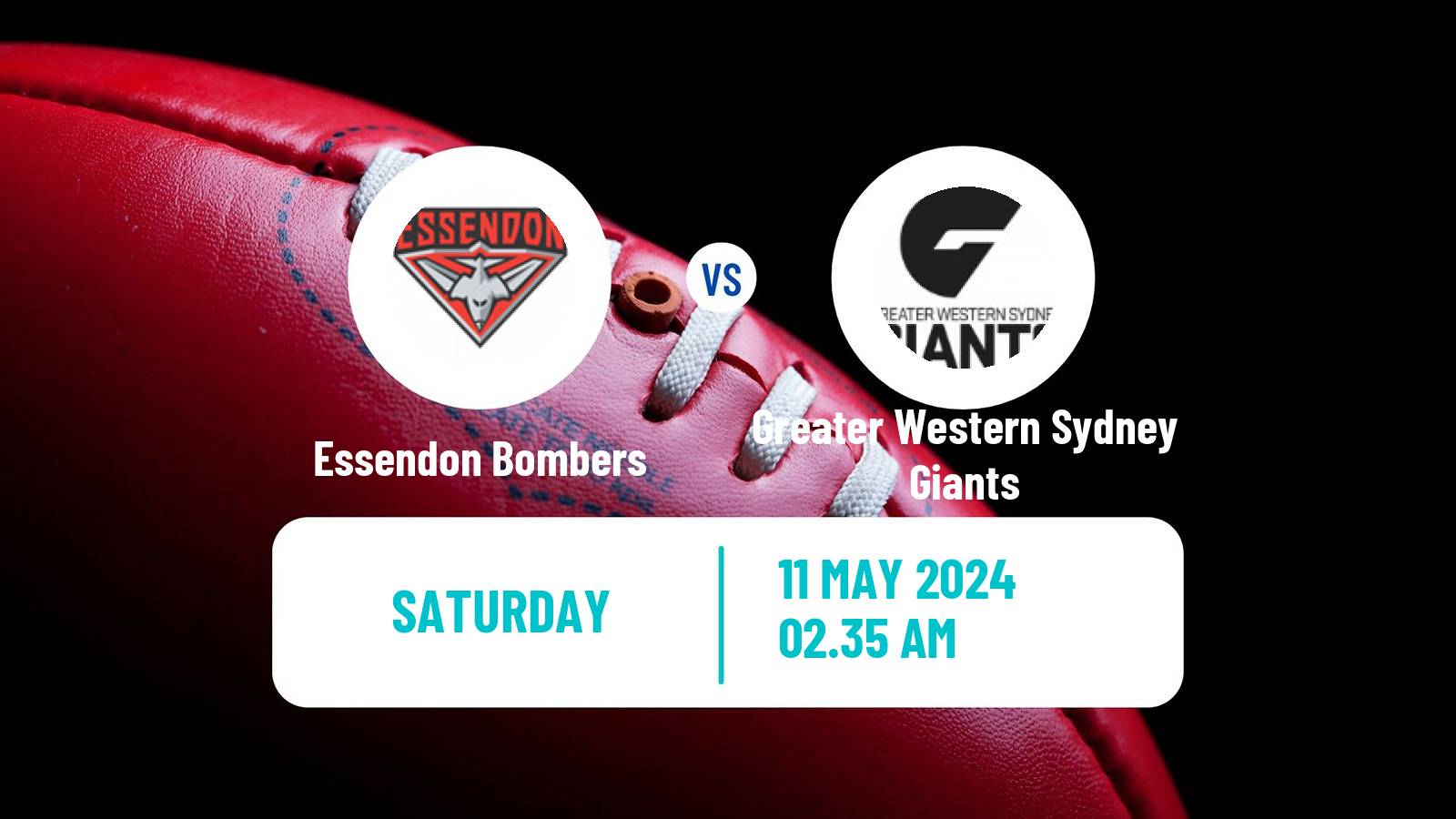 Aussie rules AFL Essendon Bombers - Greater Western Sydney Giants