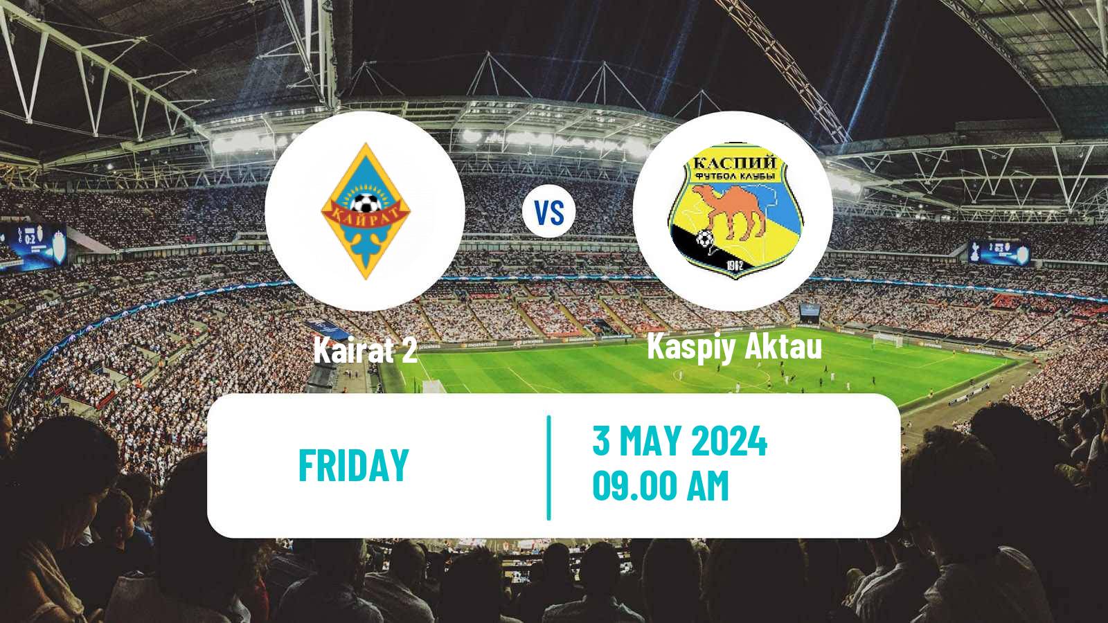 Soccer Kazakh First Division Kairat 2 - Kaspiy Aktau