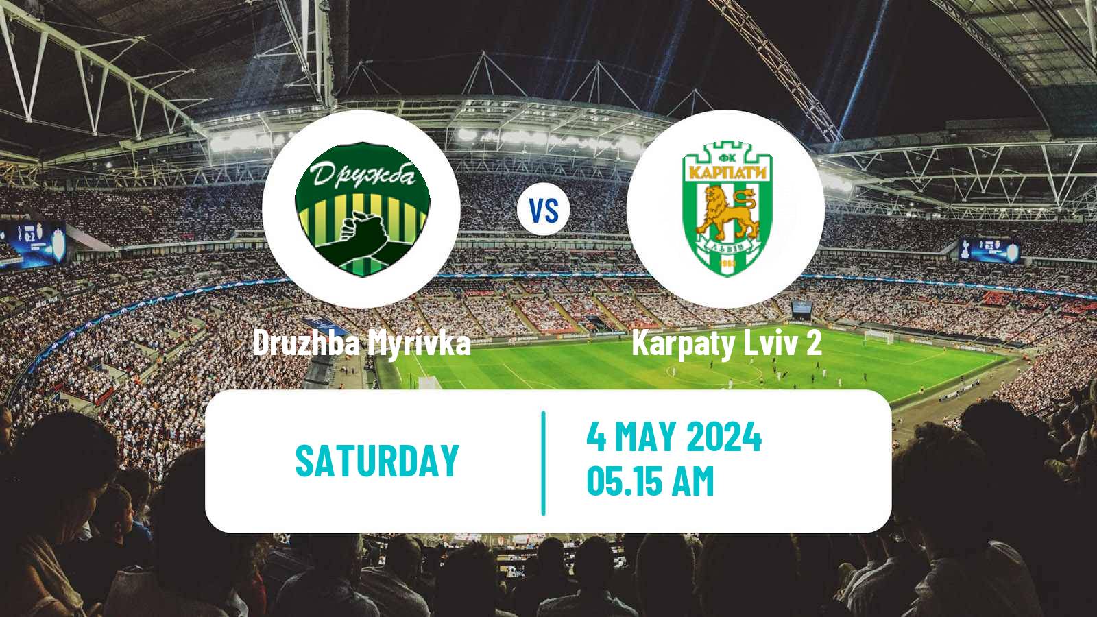 Soccer Ukrainian Druha Liga Druzhba Myrivka - Karpaty Lviv 2