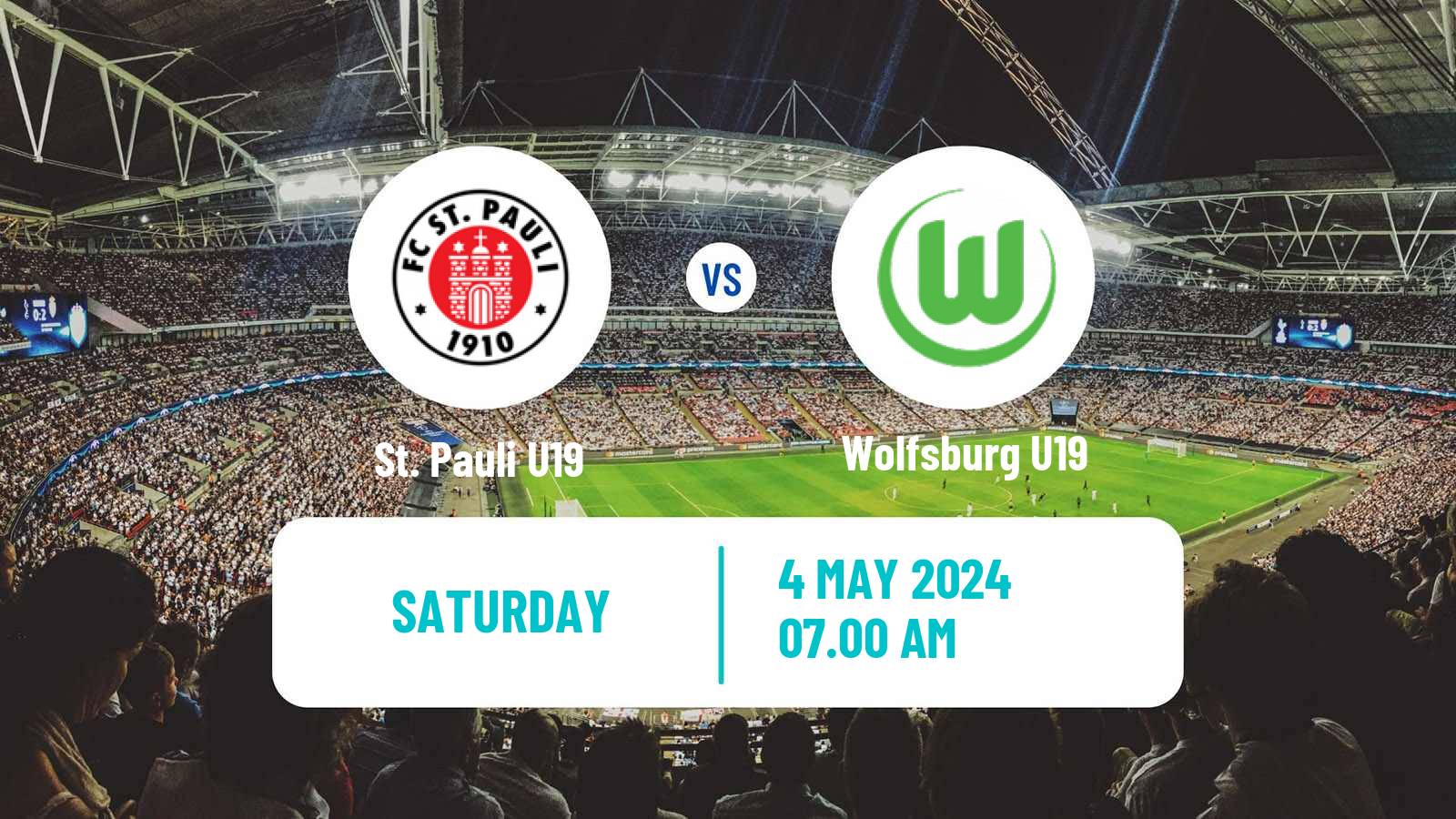 Soccer German Junioren Bundesliga North St. Pauli U19 - Wolfsburg U19