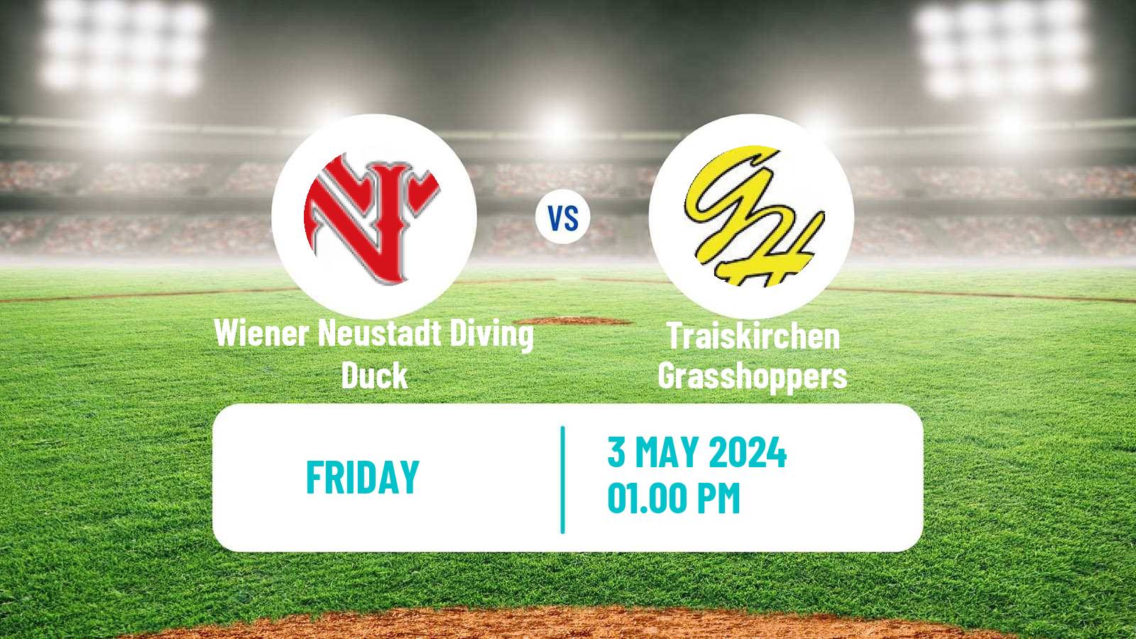 Baseball Austrian Bundesliga Baseball Wiener Neustadt Diving Duck - Traiskirchen Grasshoppers