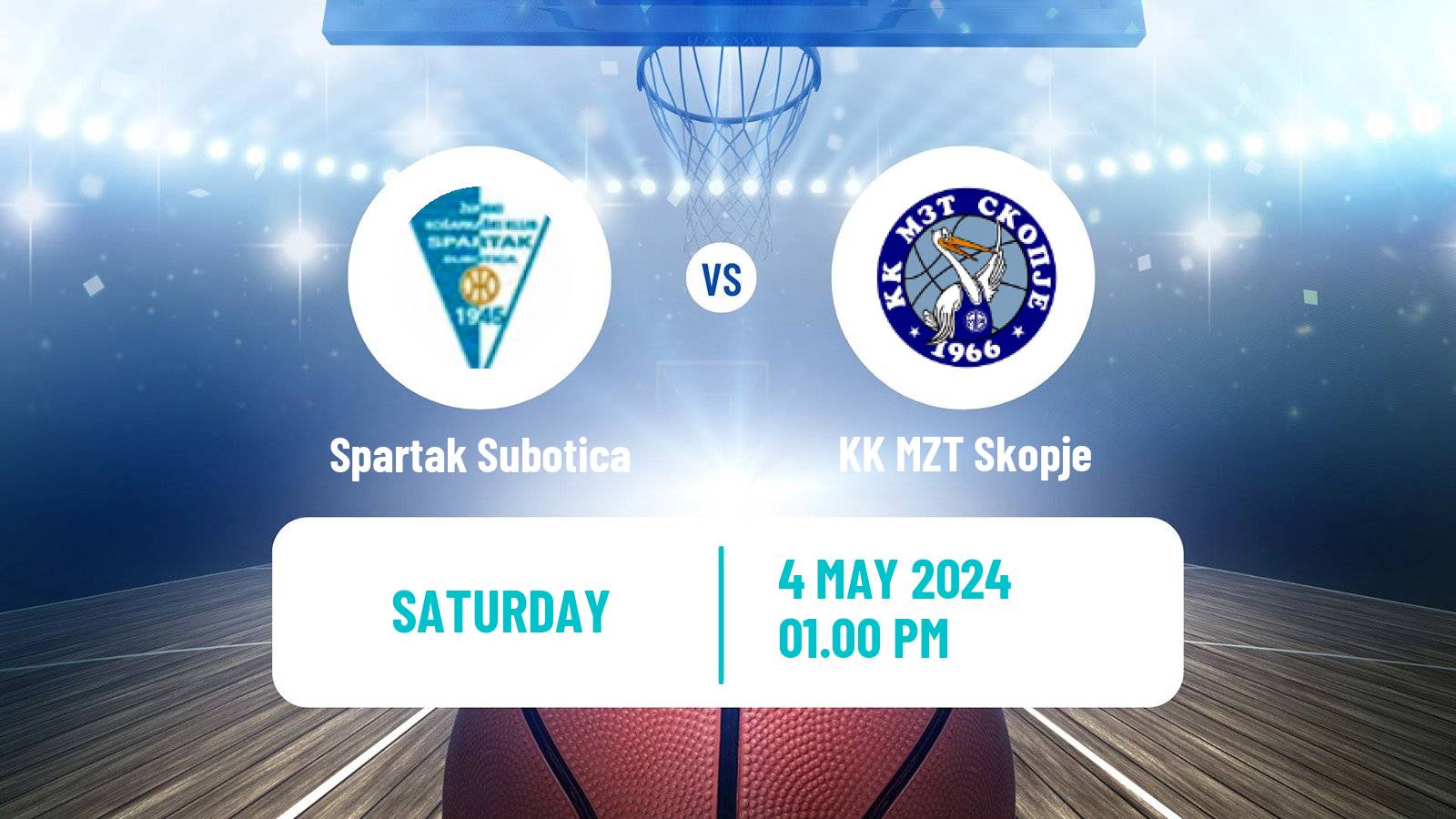 Basketball Adriatic League 2 Spartak Subotica - KK MZT Skopje