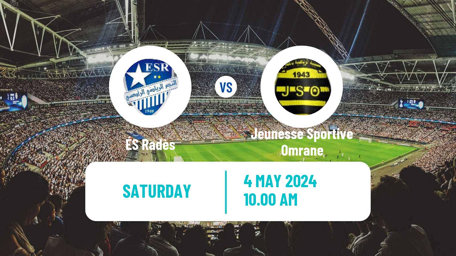 Soccer Tunisian Ligue 2 Radès - Jeunesse Sportive Omrane
