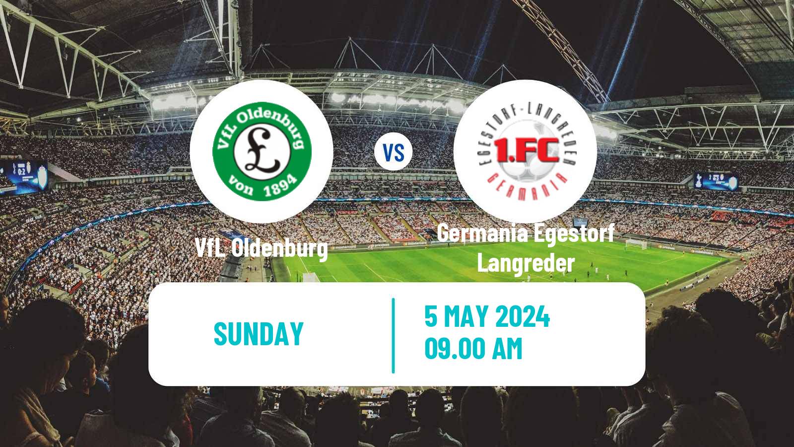 Soccer German Oberliga Niedersachsen VfL Oldenburg - Germania Egestorf Langreder