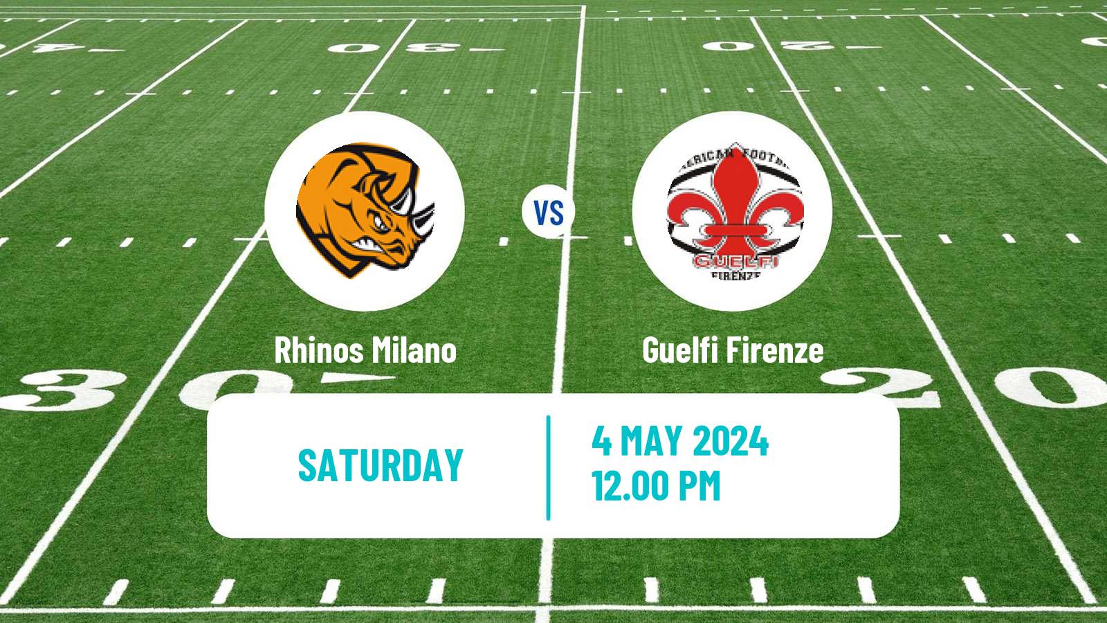 American football Italian IFL Rhinos Milano - Guelfi Firenze