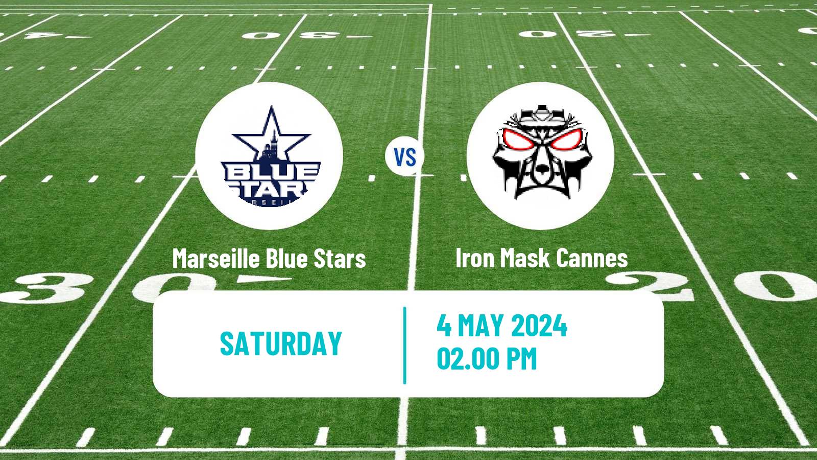 American football French Championnat Elite American Football Marseille Blue Stars - Iron Mask Cannes